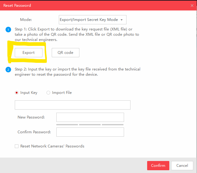 reset password dau ghi hikvision